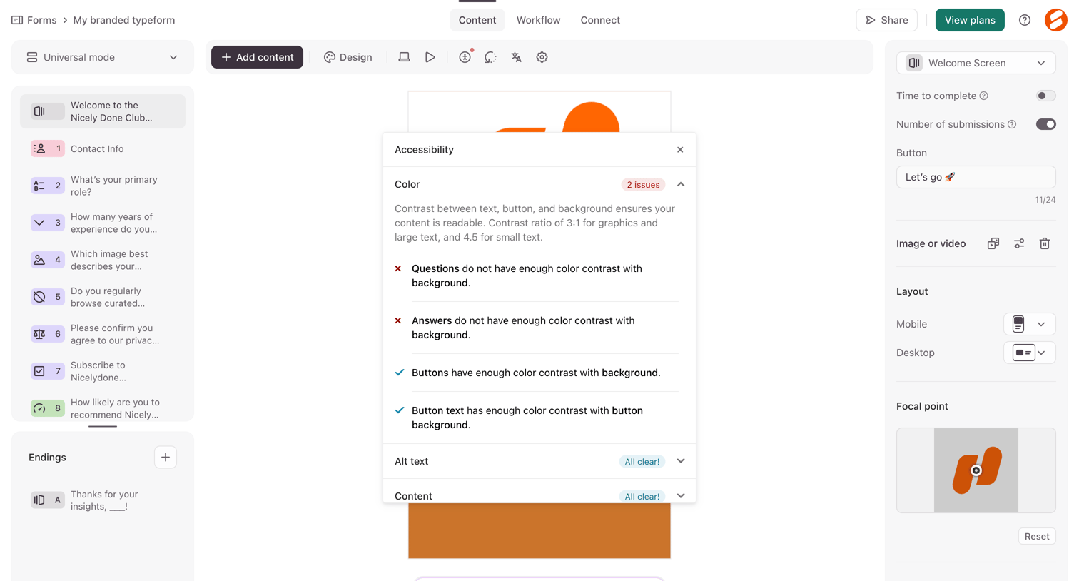 Typeform - Typeform - Create screen