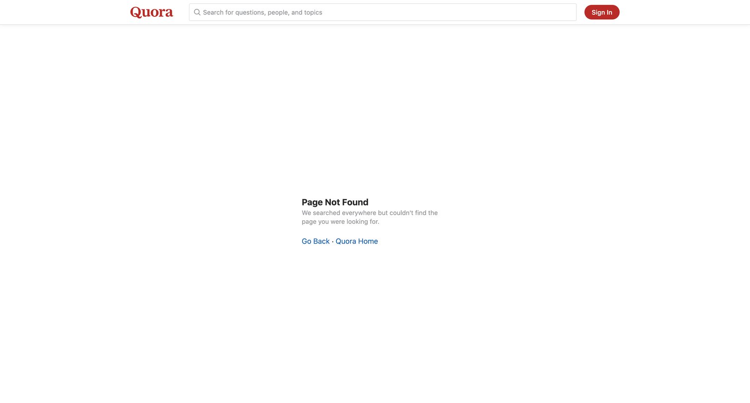 Quora - Error screen