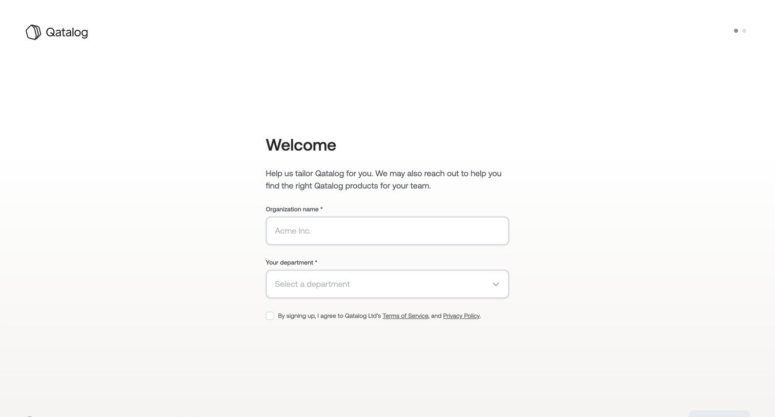 Qatalog screen