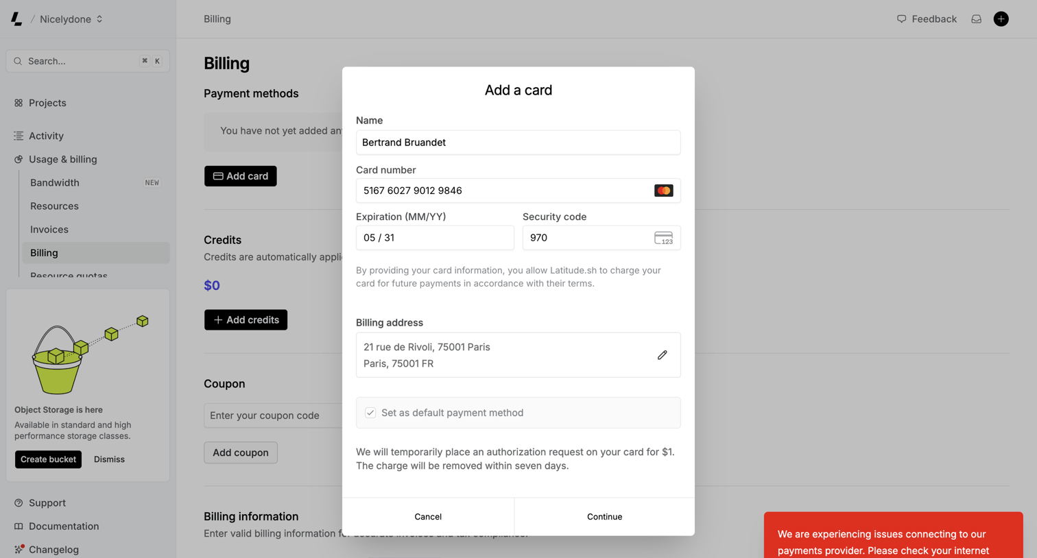 Latitude.sh - Billing – Dashboard - Latitude.sh screen