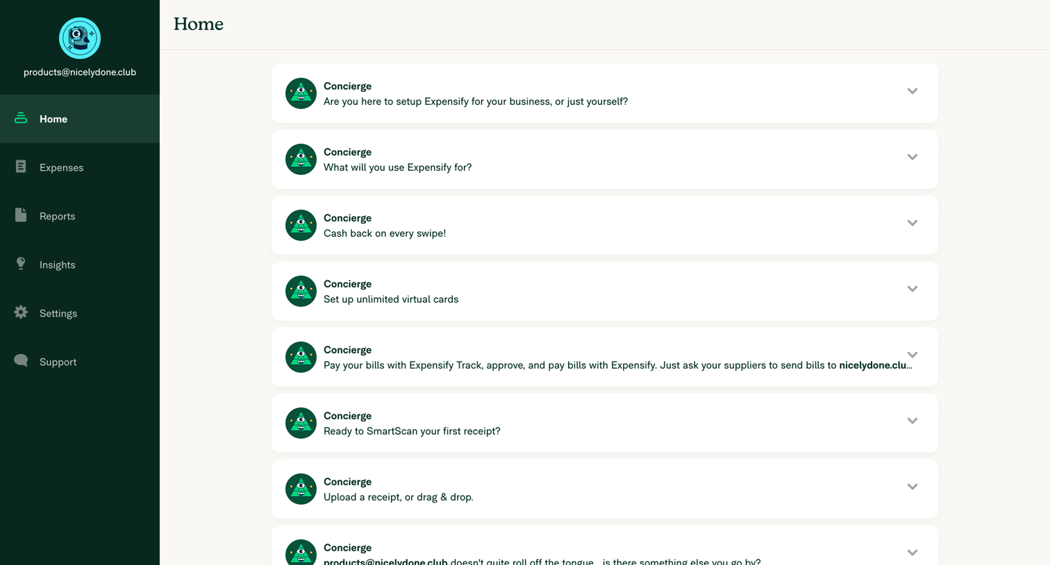 Expensify - Expensify - Home screen