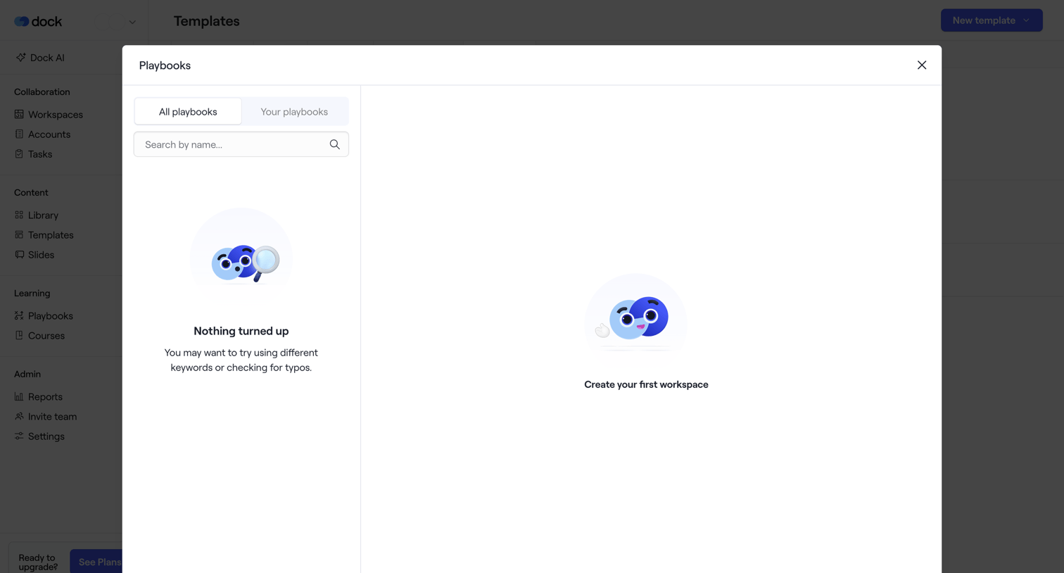 Playbook Templates · Dock from Dock