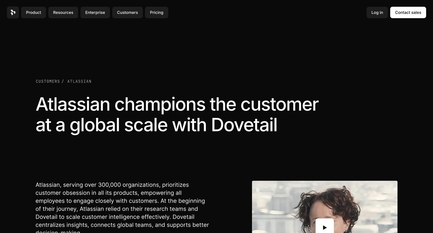 Dovetail - Atlassian - Customers screen