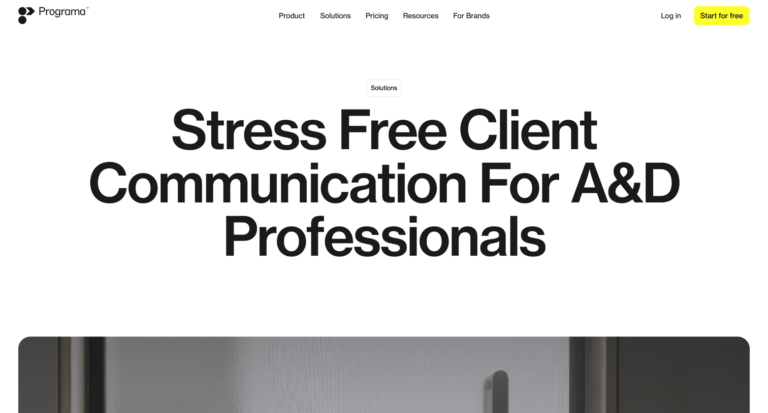 Programa - Interior Design Client Communications screen