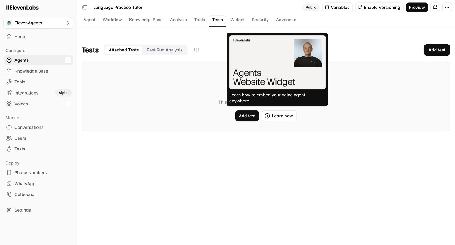Elevenlabs - ElevenAgents | ElevenLabs screen