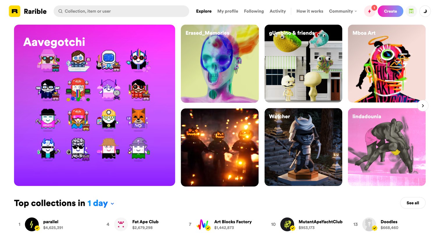 Rarible - Rarible – Create, sell or collect digital items secured with bloc screen