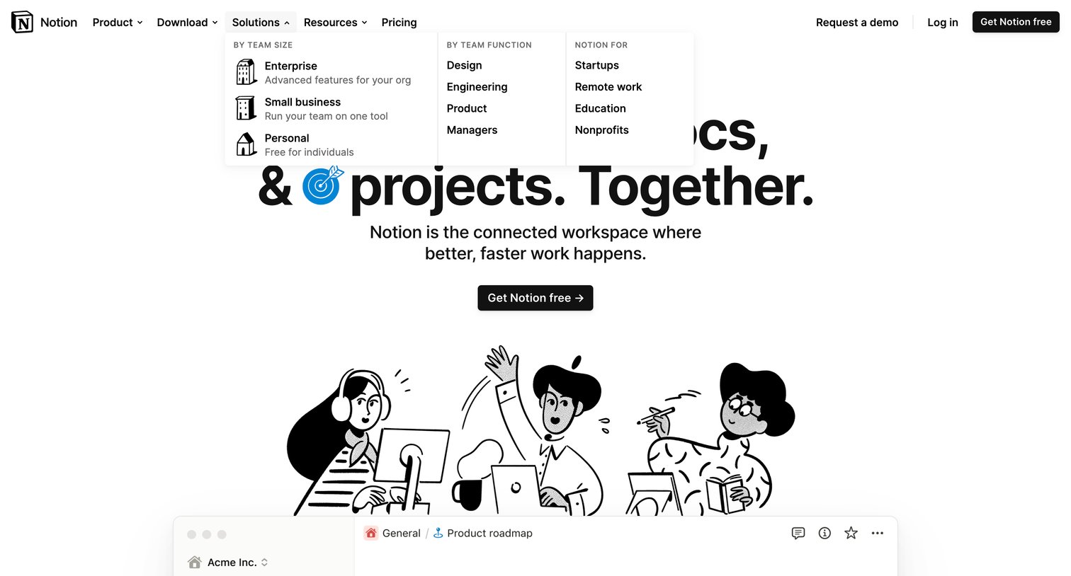 Notion - Notion – Your wiki, docs | projects. Together. screen