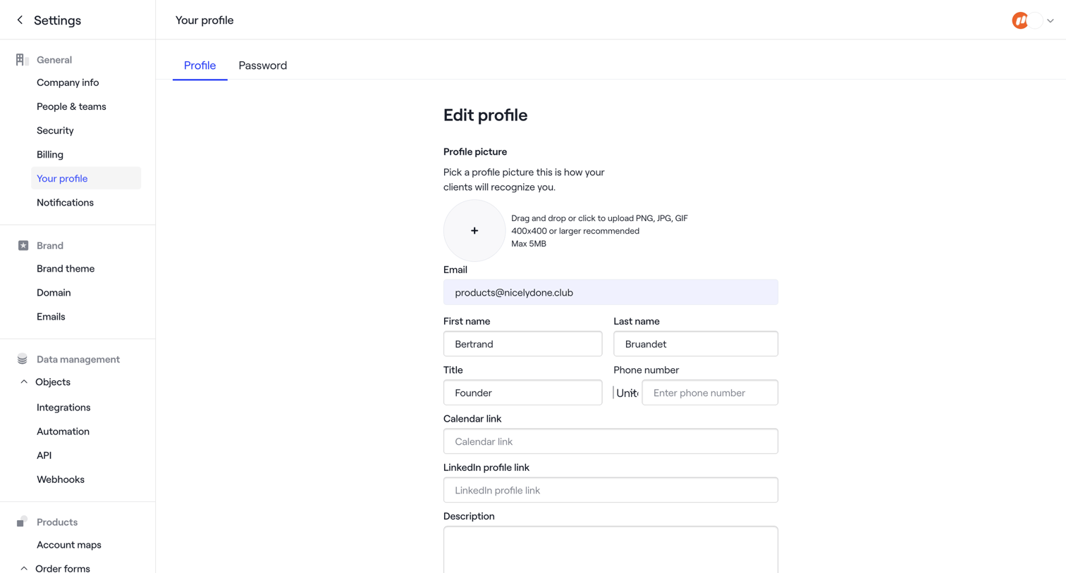 Dock - Dock · Settings screen
