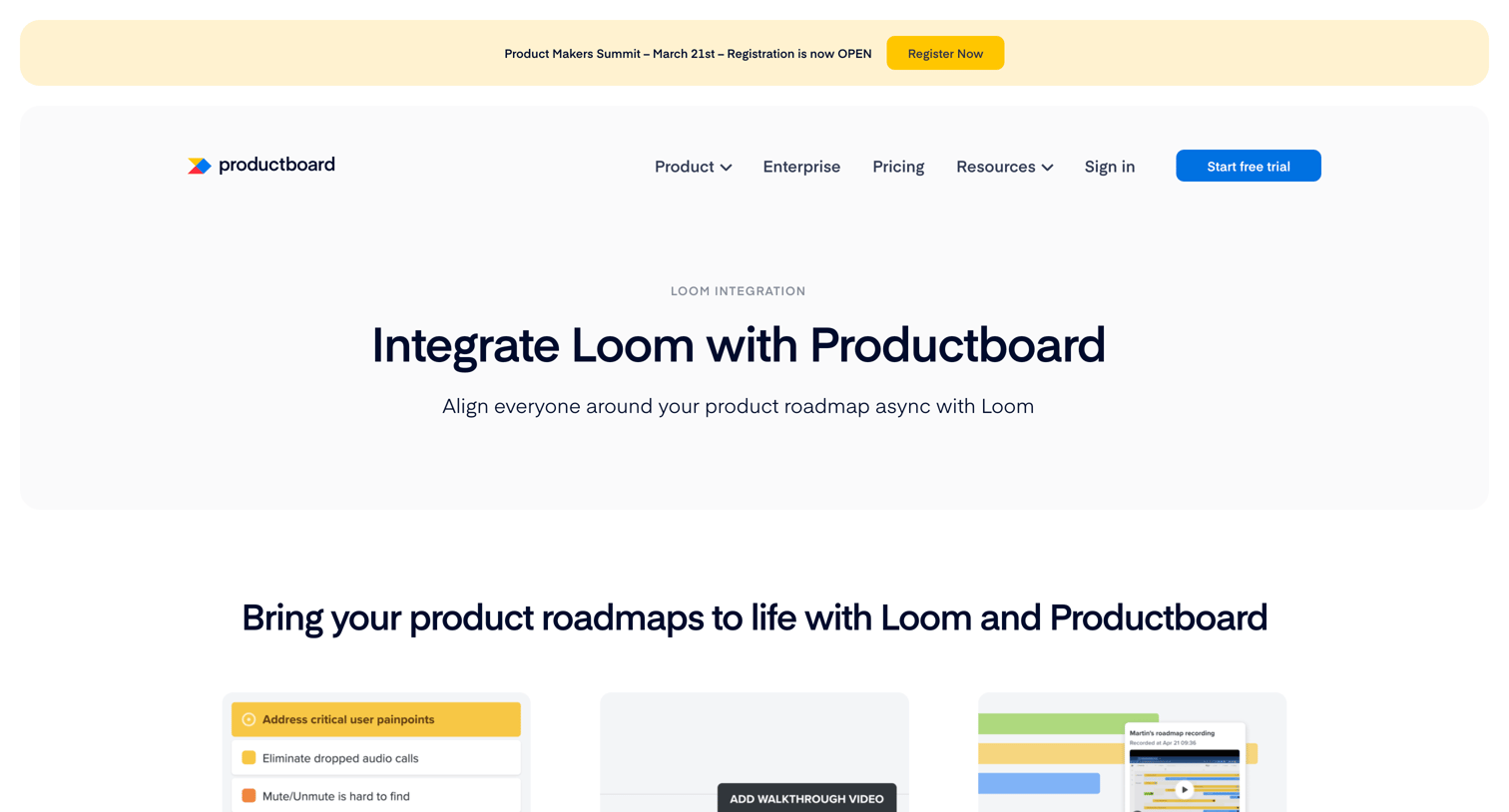 Productboard - Learn How to Integrate Loom with Productboard screen