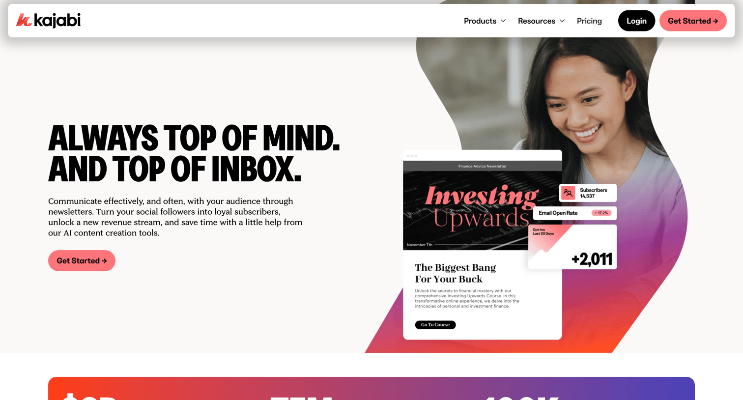 Kajabi - Create and Grow Newsletters | Kajabis All-in-One Platform screen