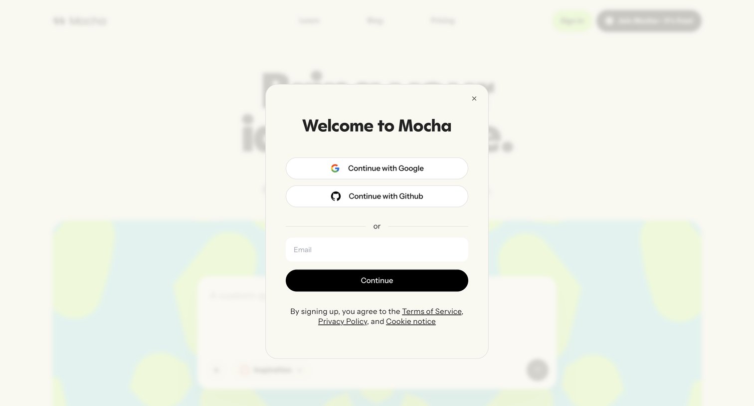 Mocha - Mocha: AI-Powered No‑Code App Builder for Entrepreneurs screen
