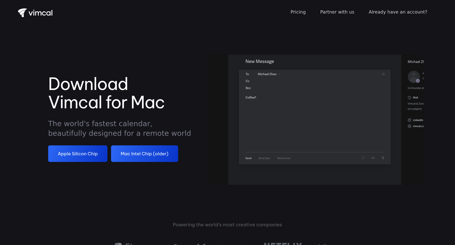 downloads / mac · vimcal.com from Vimcal