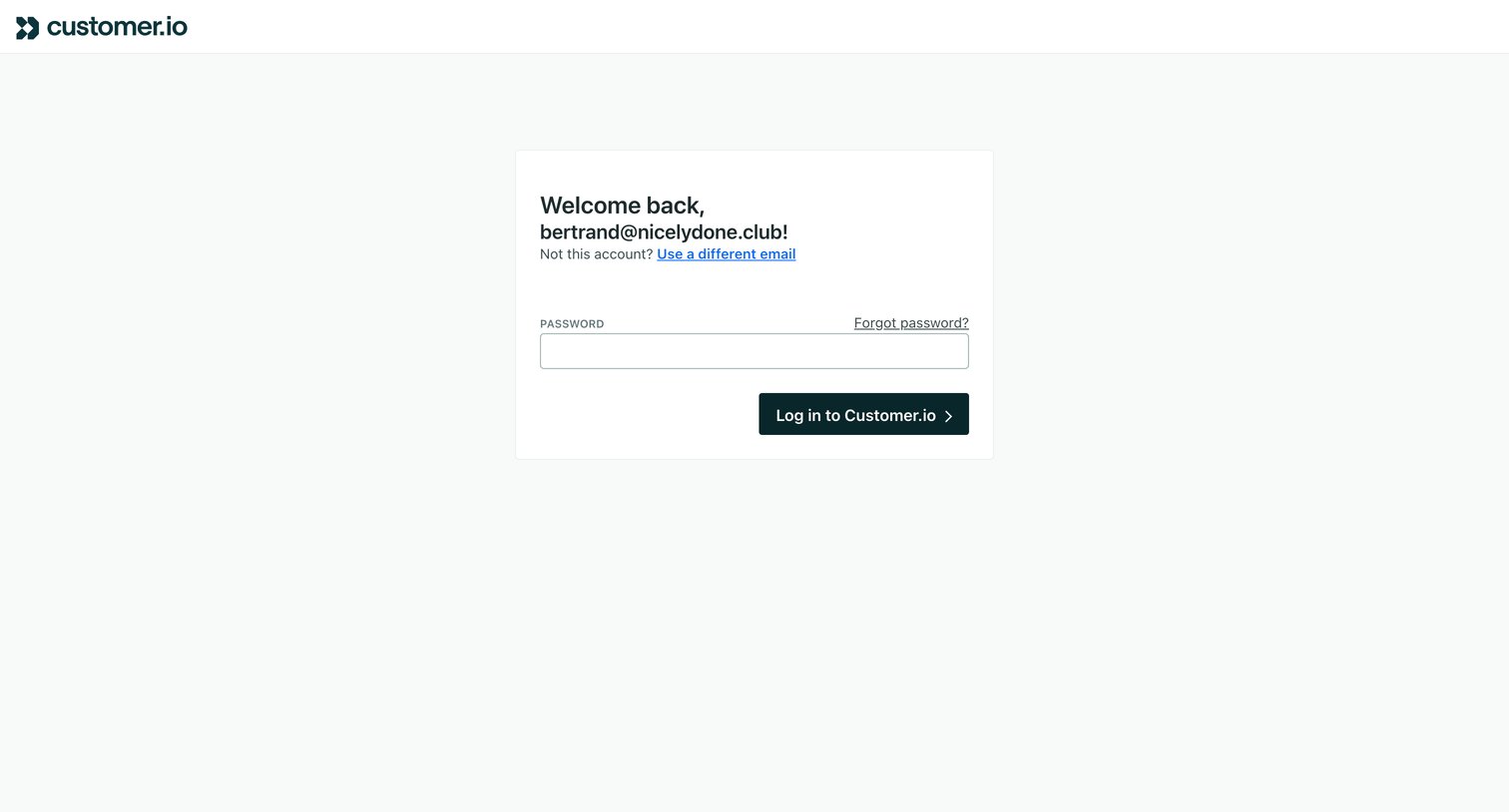 Customer.io screen