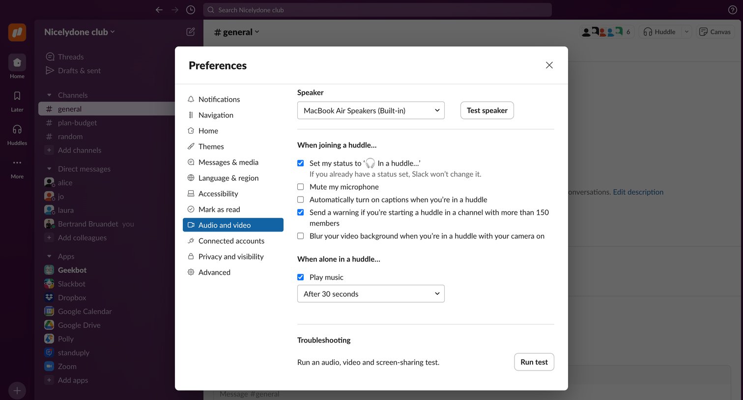 Slack - general Channel - Nicelydone club - 1 new item - Slack screen
