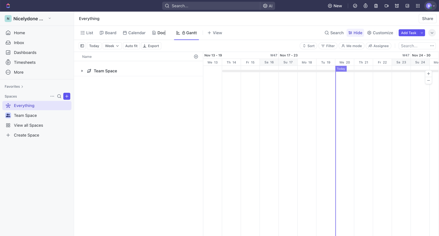 Gantt | Everything Nicelydone Workspace 01 Gantt from ClickUp