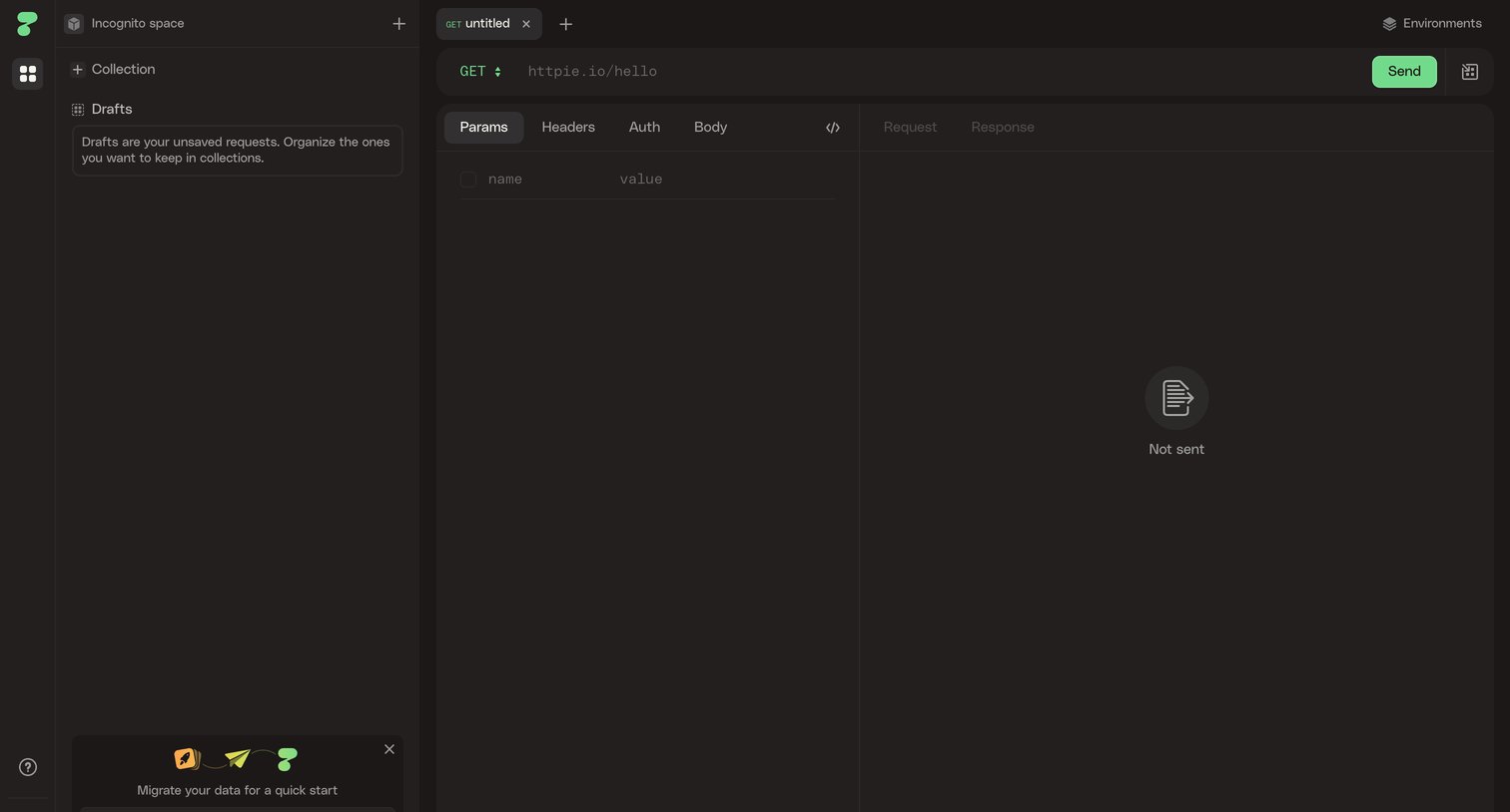Httpie - HTTPie for Web — API testing client screen