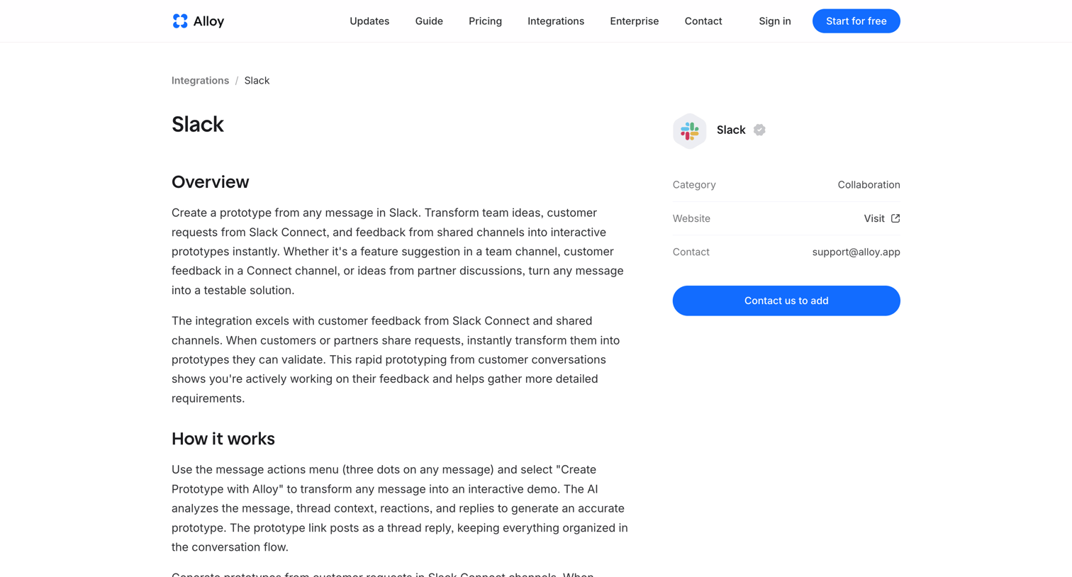 Alloy - Slack Integration · Alloy screen