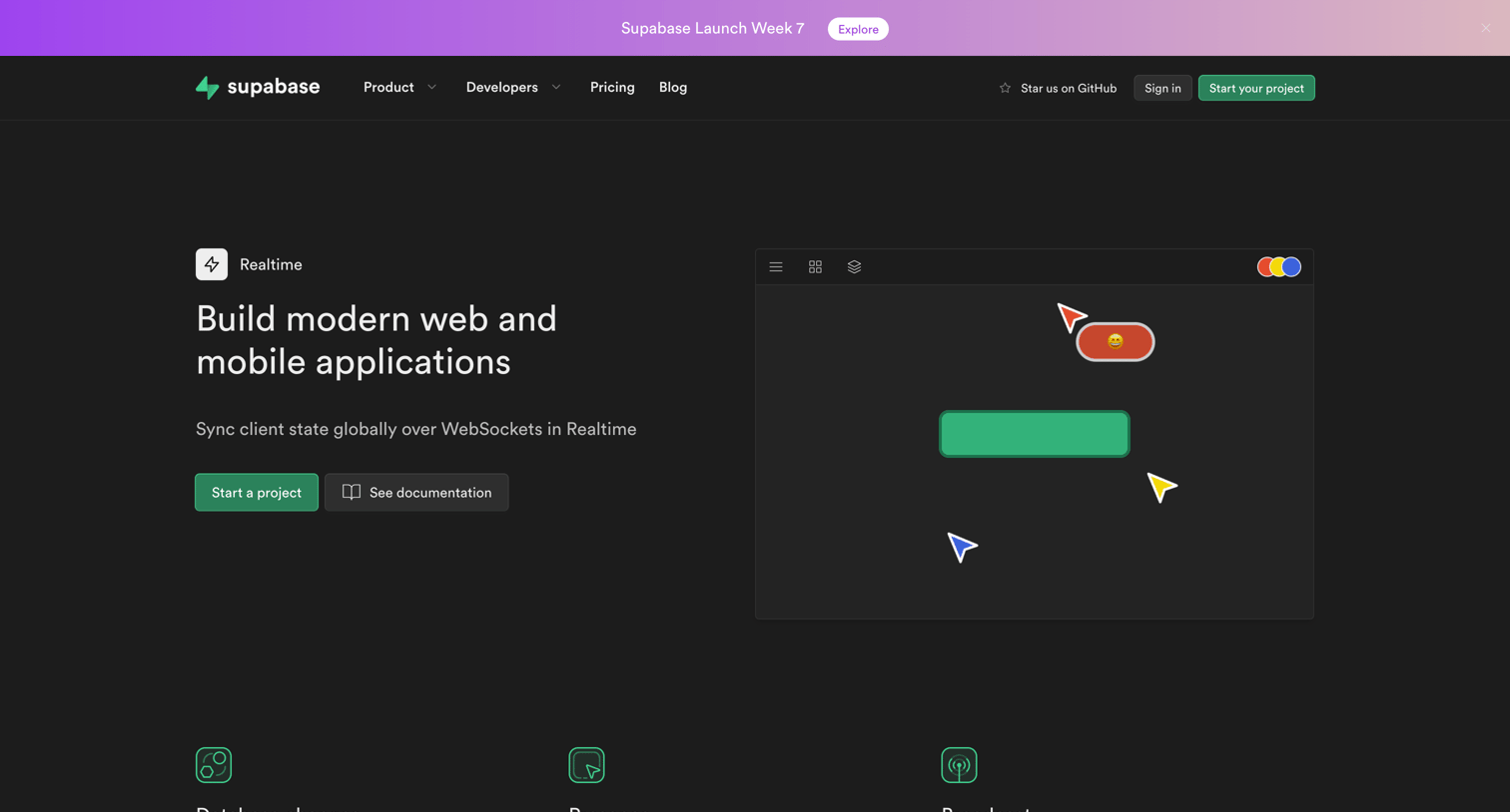 Supabase - Realtime | Sync your data in real time screen