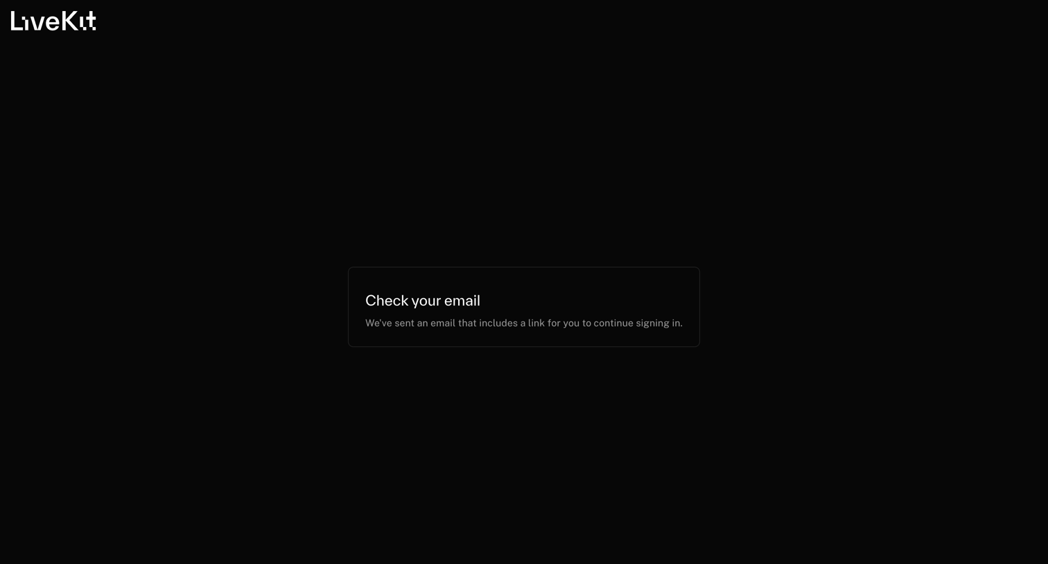 Livekit - Verify Request | LiveKit Cloud screen