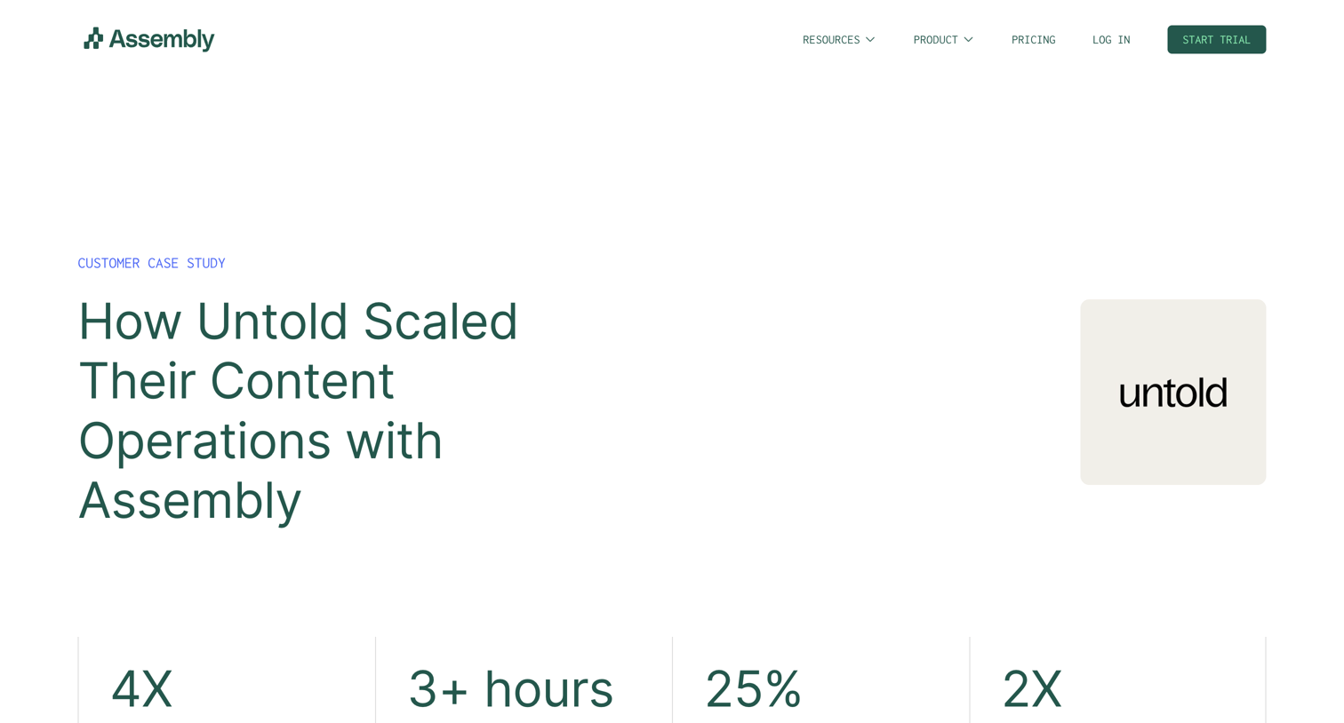 Assembly - How Untold Scaled Their Content Operations with Assembly screen