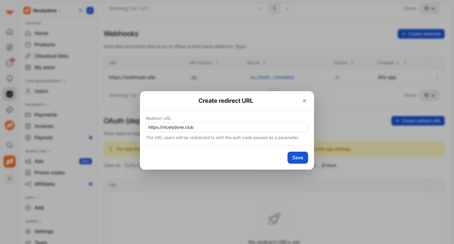 Whop - Dashboard | Whop screen