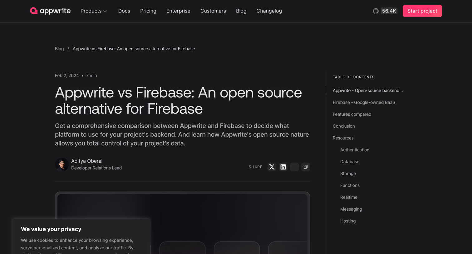 Appwrite - Appwrite vs Firebase An open source alternative for Firebase - Appwrite screen