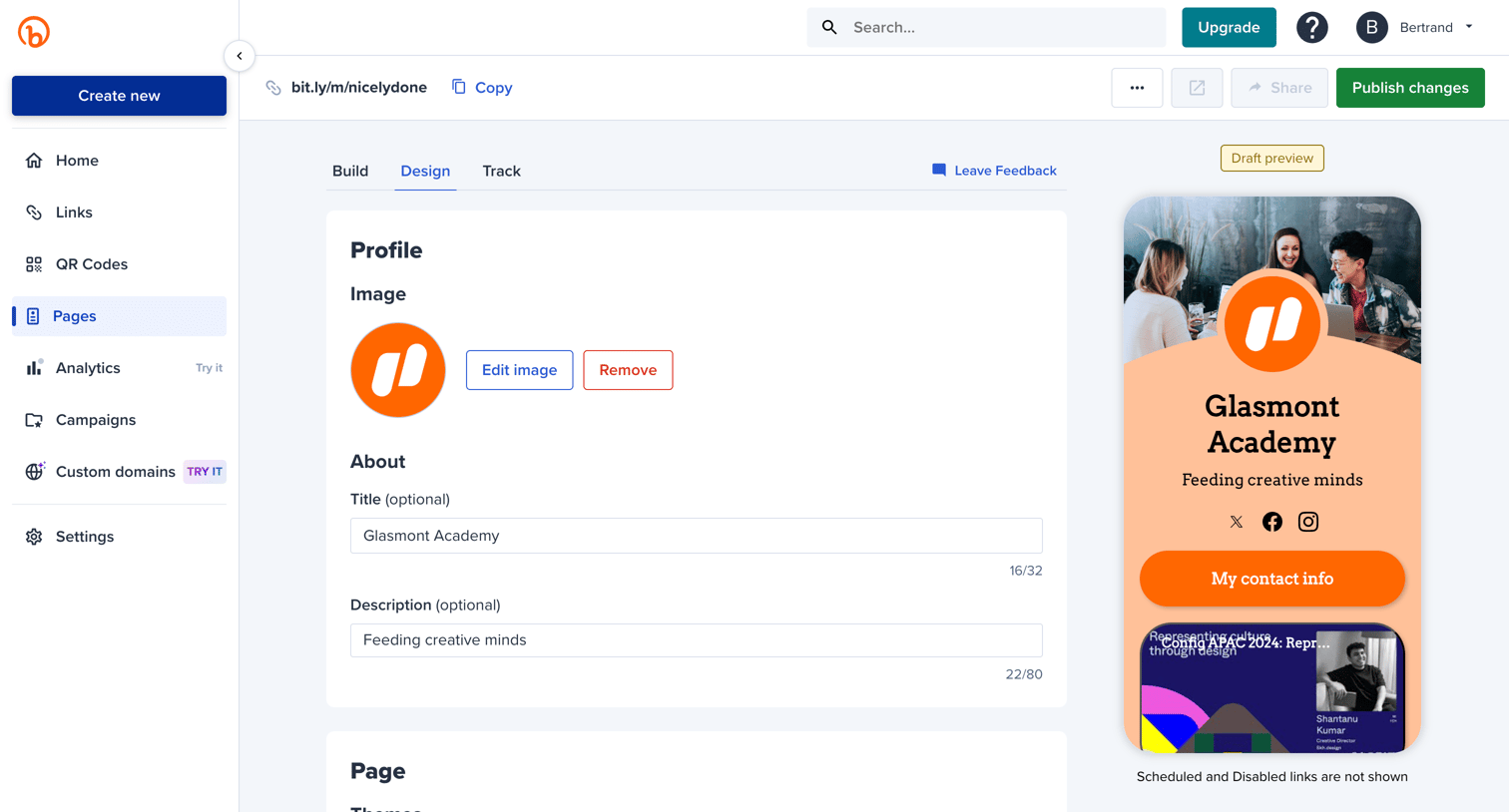Bitly - Bitly | Bitly Page screen