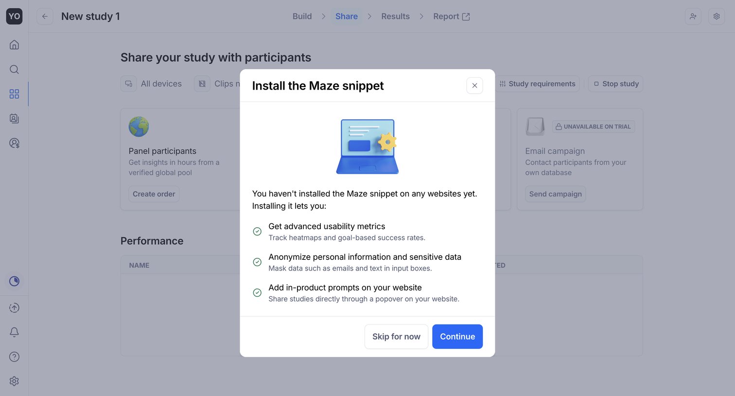 Maze - Maze Results screen