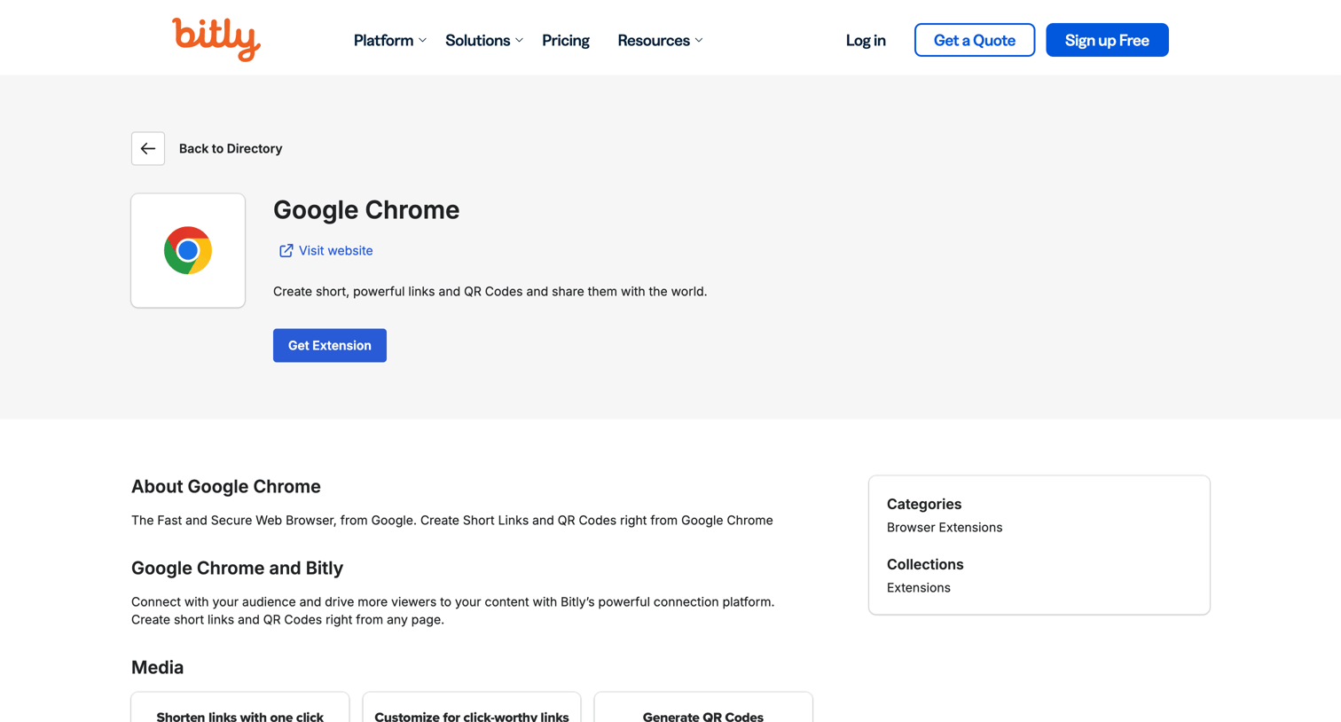 Bitly - Google Chrome - Bitly Integration Directory screen