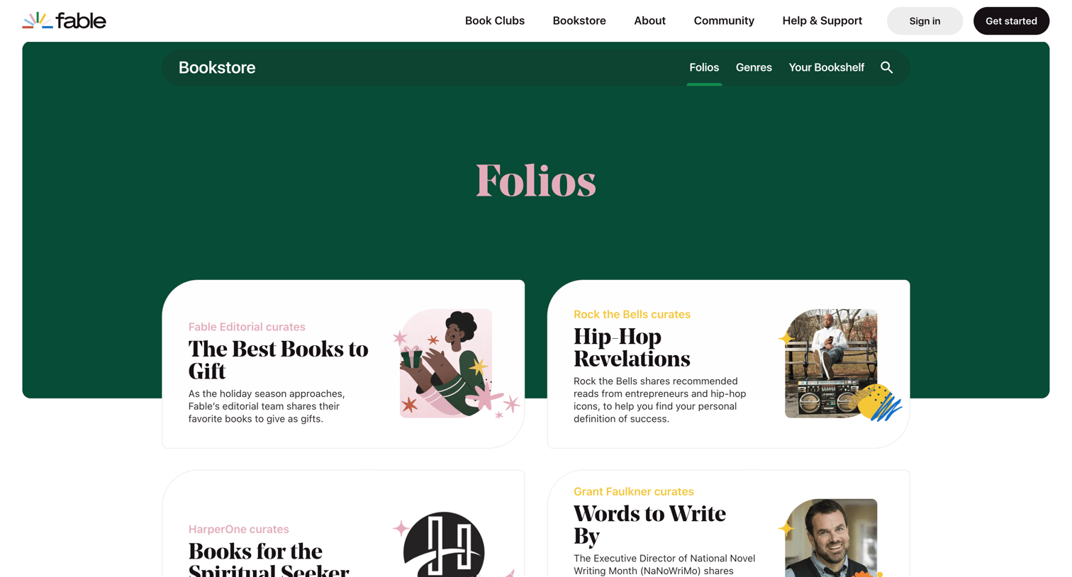 Fable - Book Recommendations for the Avid Reader | Fable screen