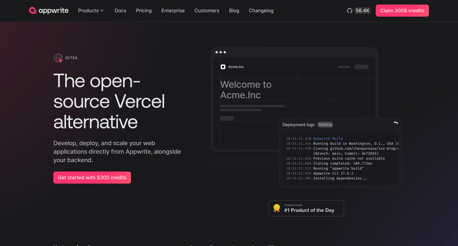 Appwrite - Appwrite Sites - Appwrite screen