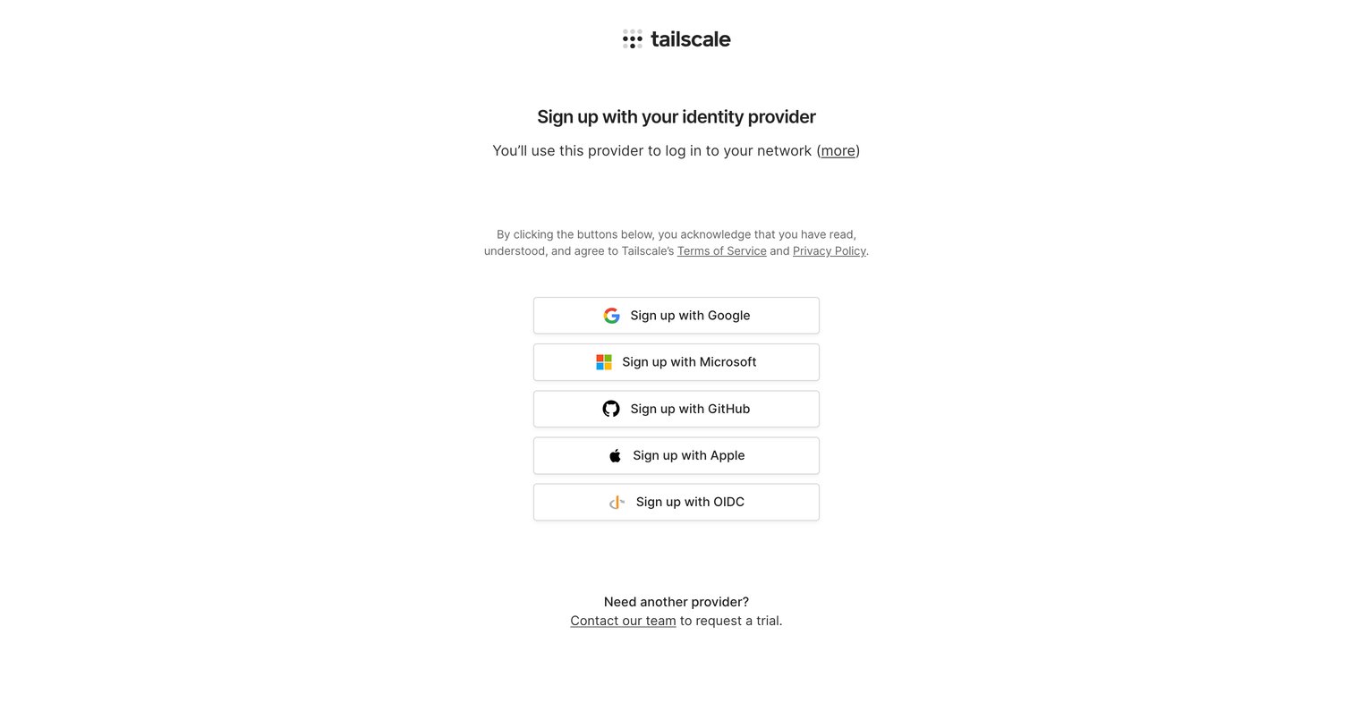 Tailscale screen
