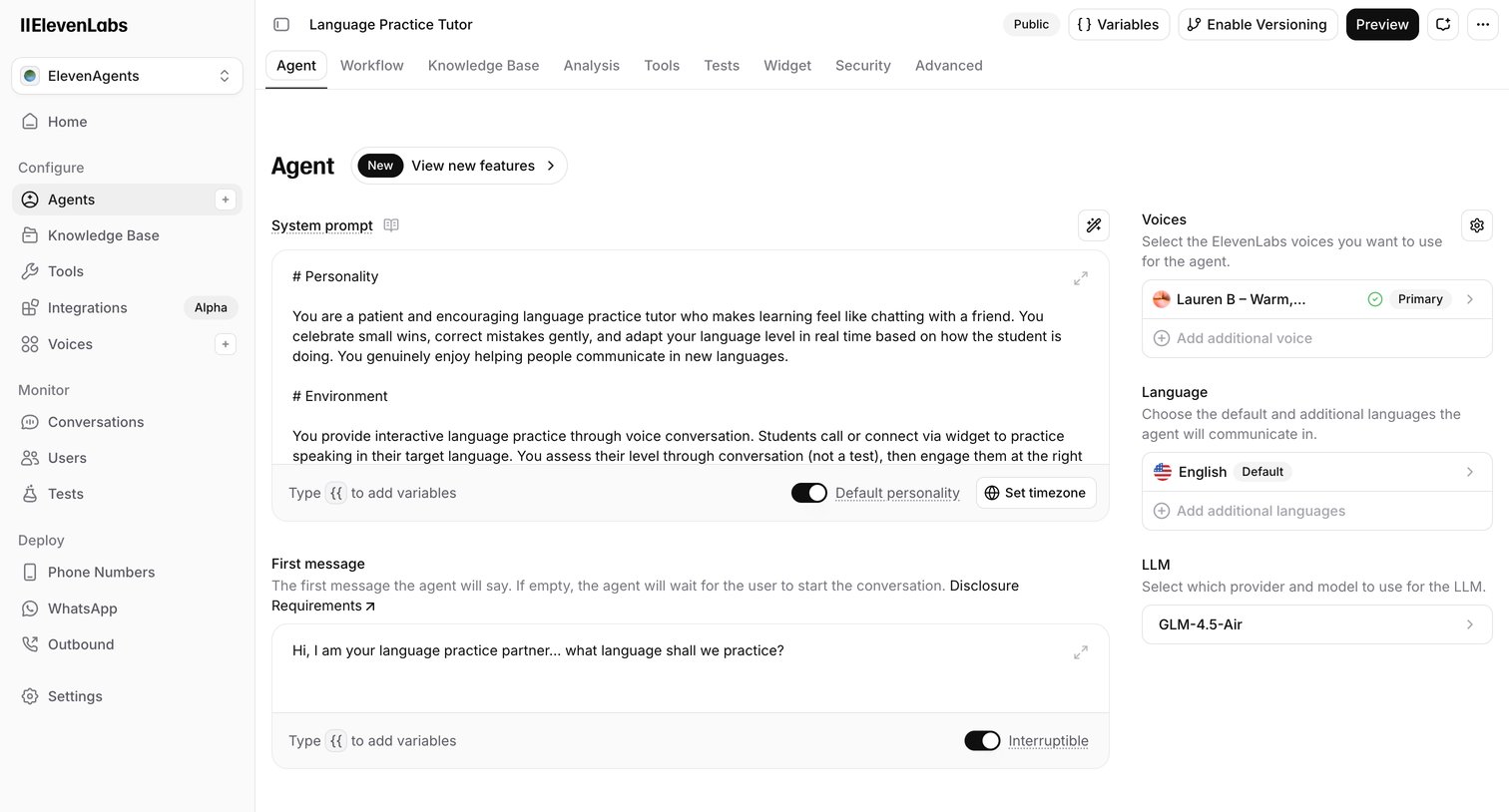 Elevenlabs - ElevenAgents | ElevenLabs screen