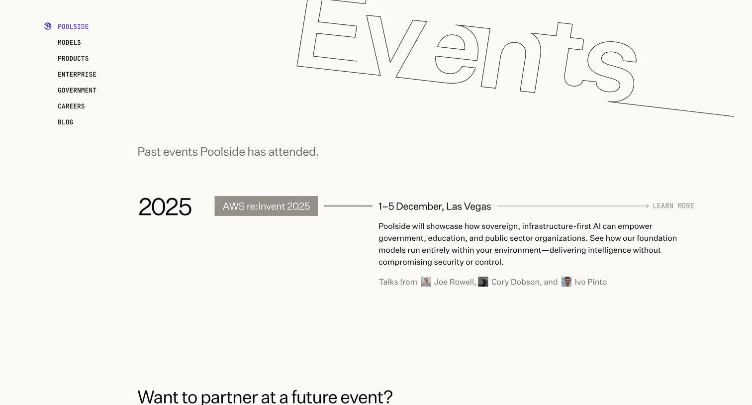 Poolside - Events — Poolside screen