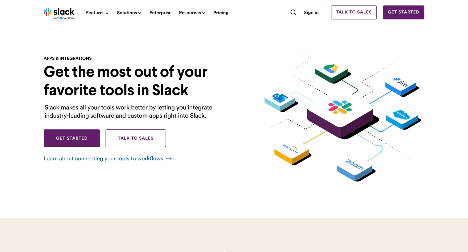 Slack - Slack App Integrations | Connect your Favorite Tools  Slack screen