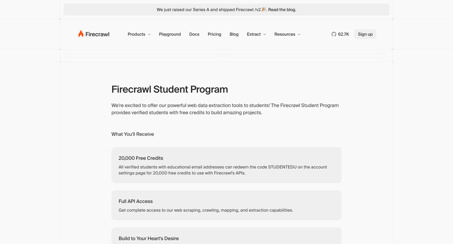 Firecrawl - Student Program  Firecrawl screen
