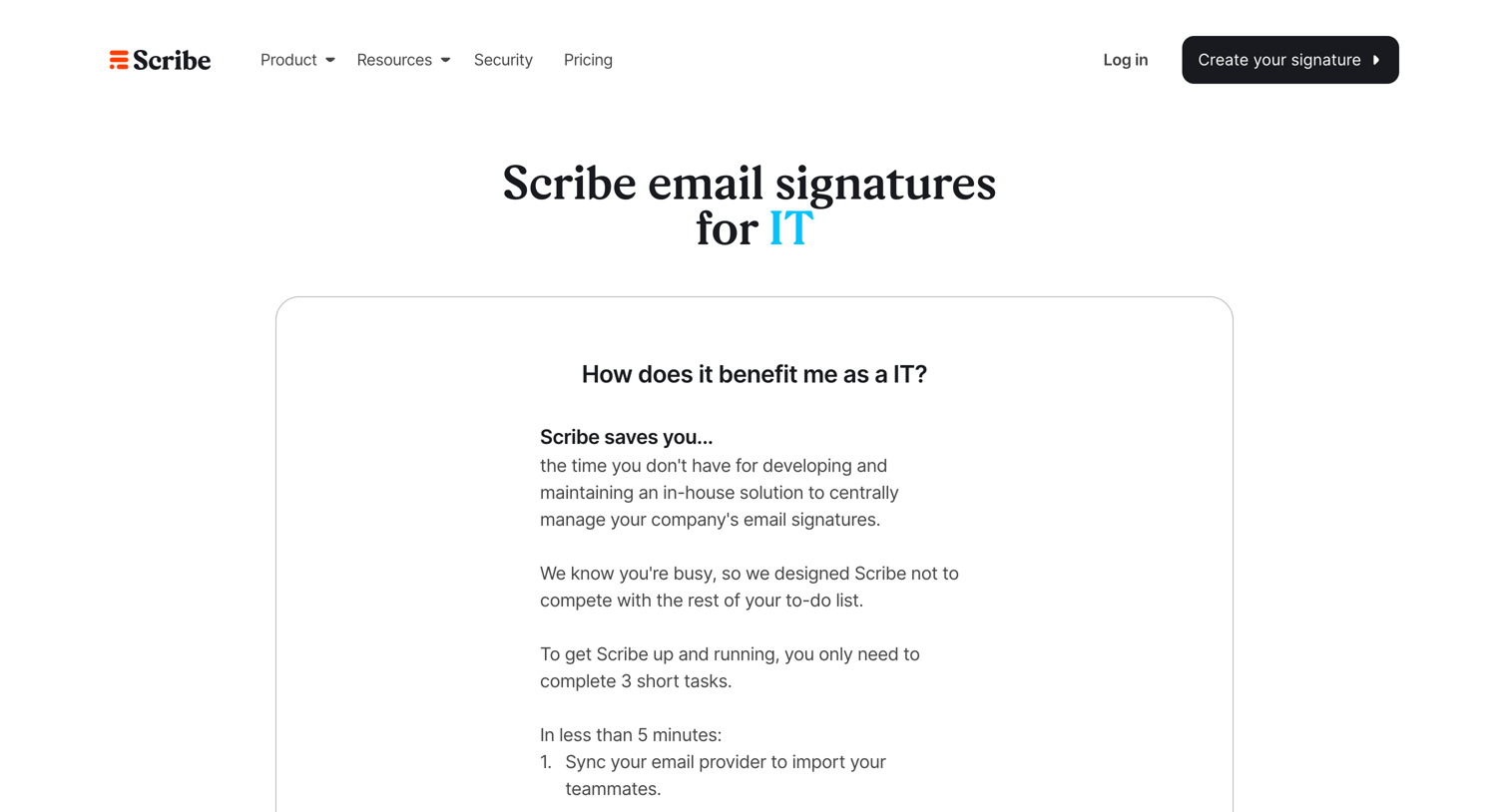 Scribe - Scribe - Email signatures for IT screen