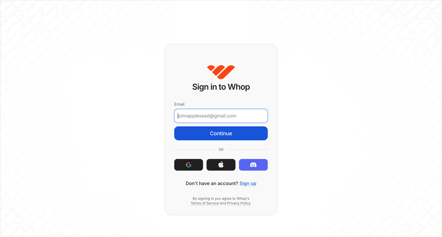 Whop - Whop: Start a Business, Learn a New Skill, & Build a Network | Whop screen