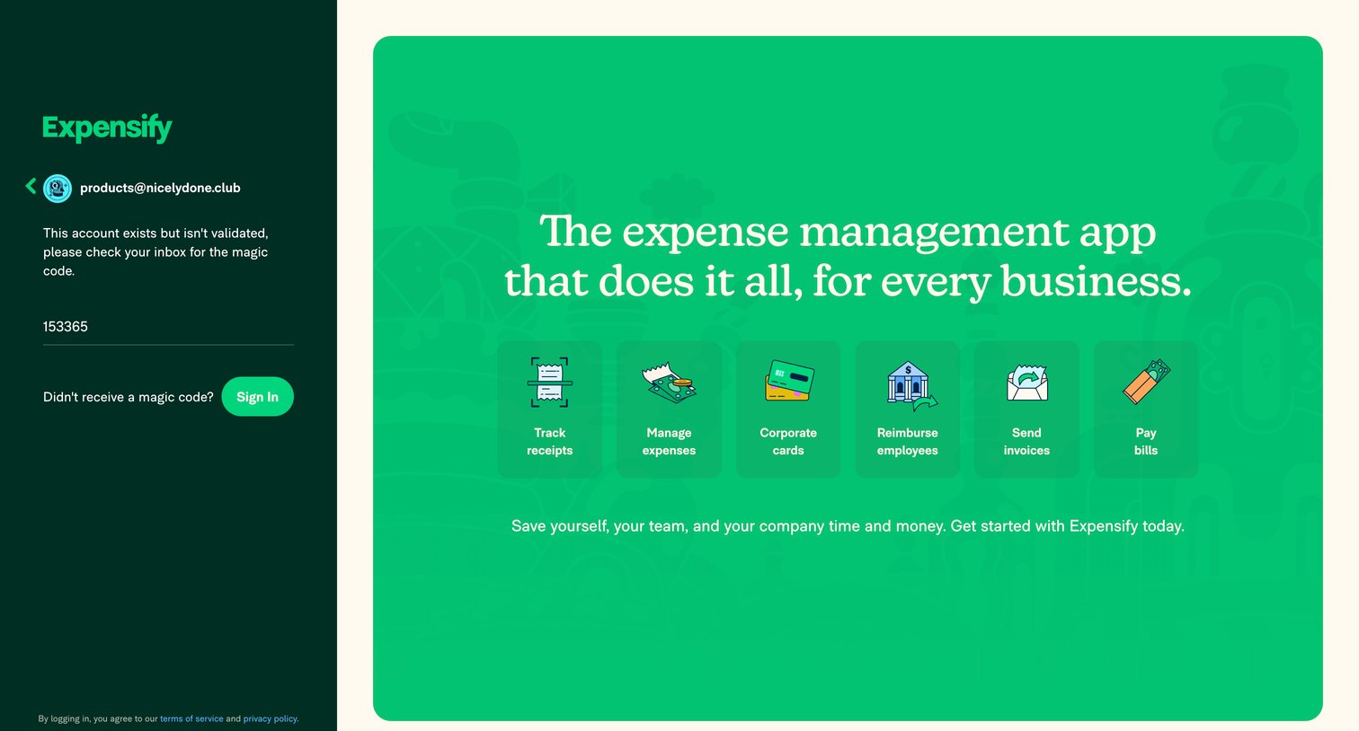 Expensify - Expensify | Spend Management Software for Receipts  Expenses screen