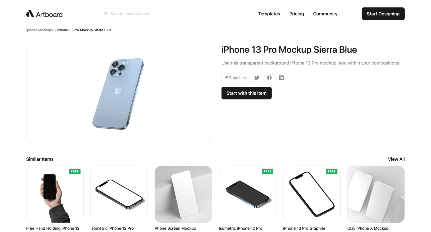 Artboard Studio - iPhone 13 Pro Mockup Sierra Blue - Artboard Studio screen