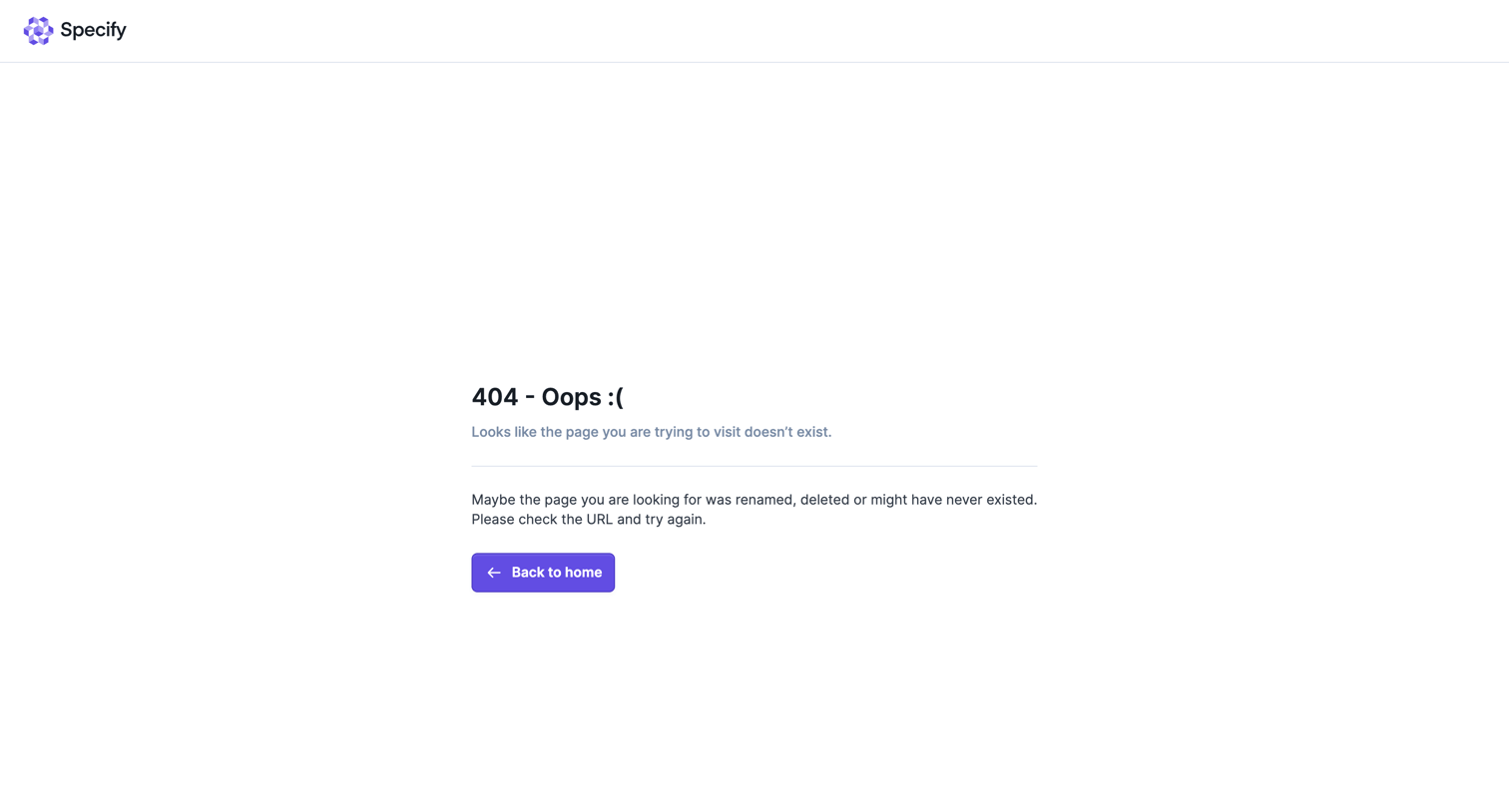 Specify screen