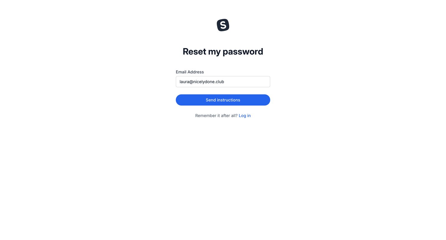 SavvyCal - Reset my password screen
