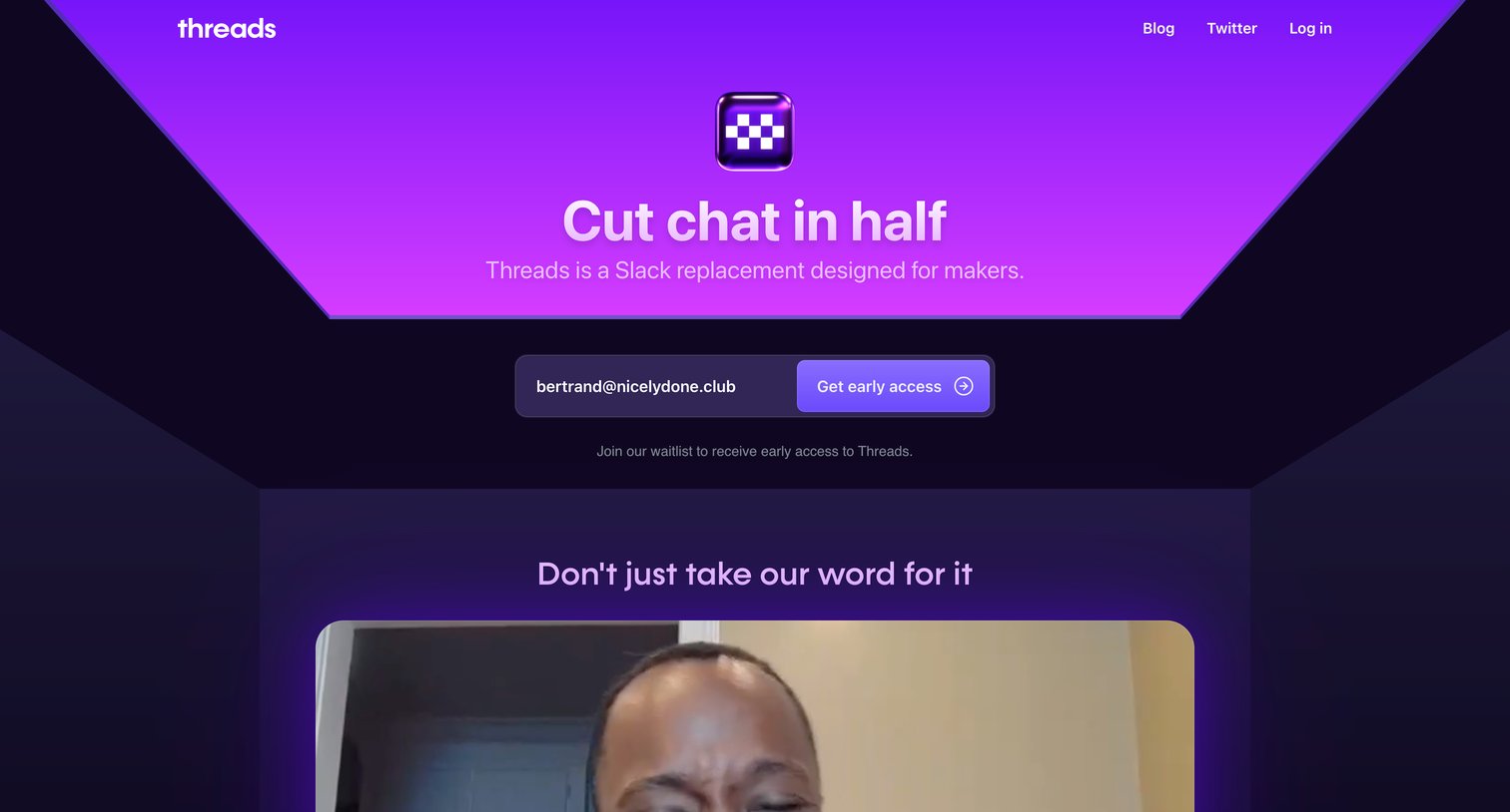 Threads screen