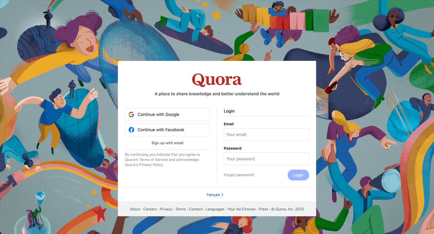 Quora - Quora - A place to share knowledge and better understand the worl screen