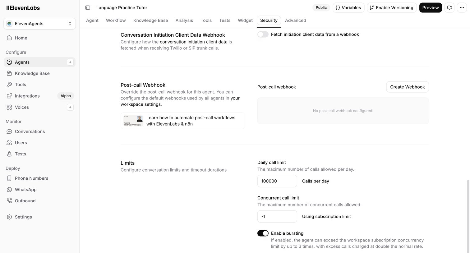 Elevenlabs - ElevenAgents | ElevenLabs screen