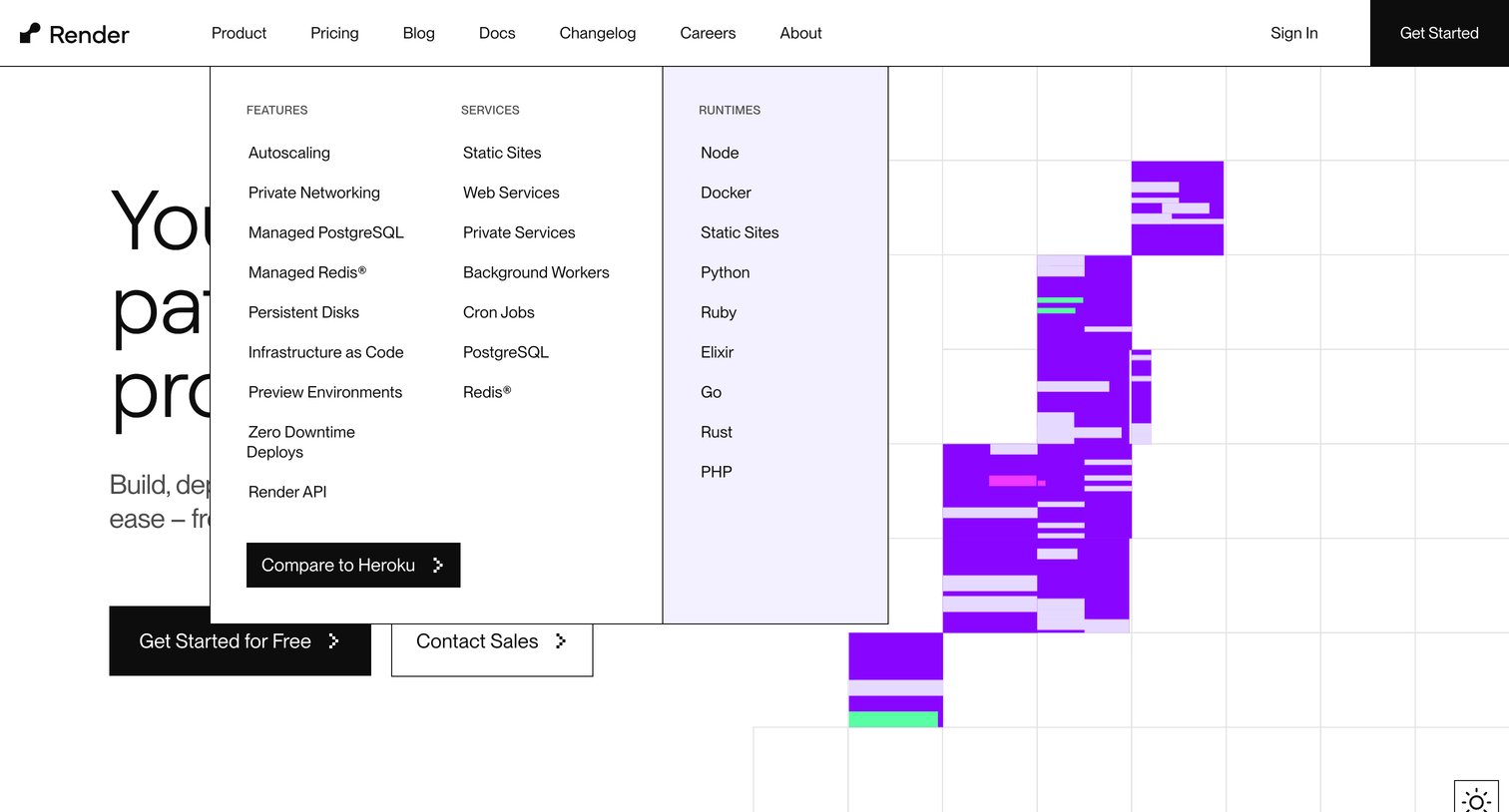 Render - Cloud Application Hosting for Developers | Render screen