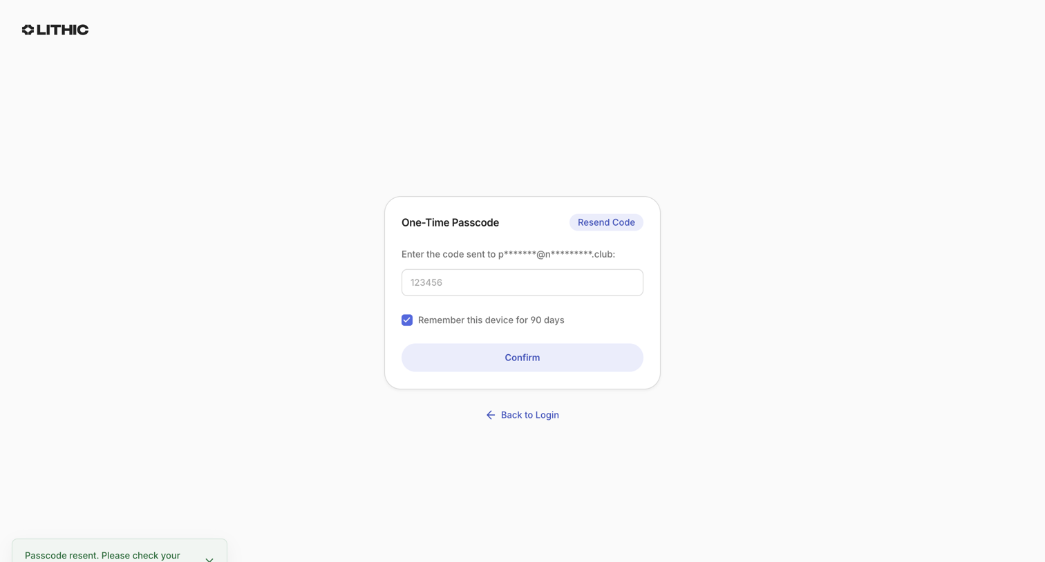 Lithic - Lithic - Login screen