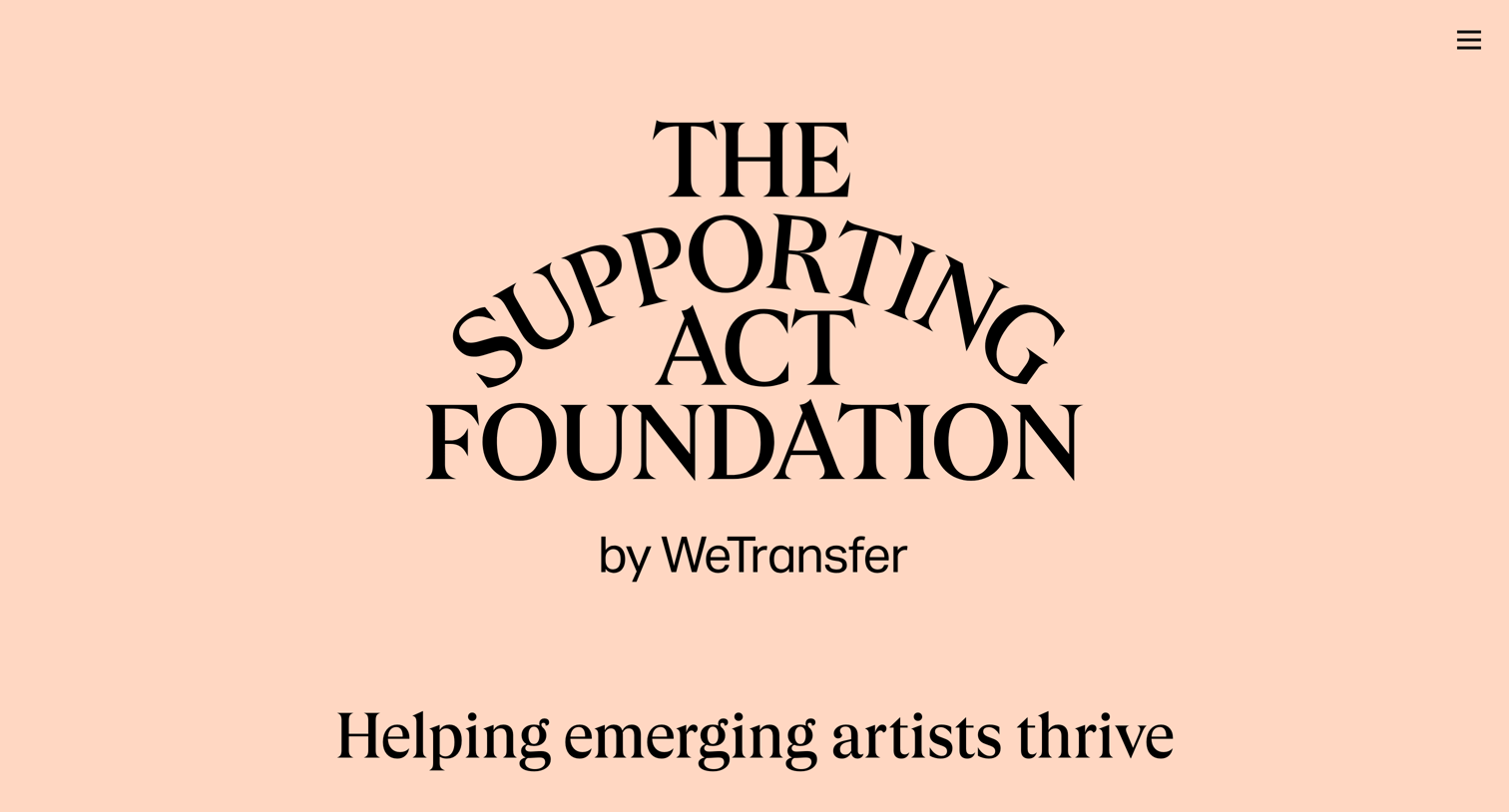 WeTransfer - The Supporting Act screen