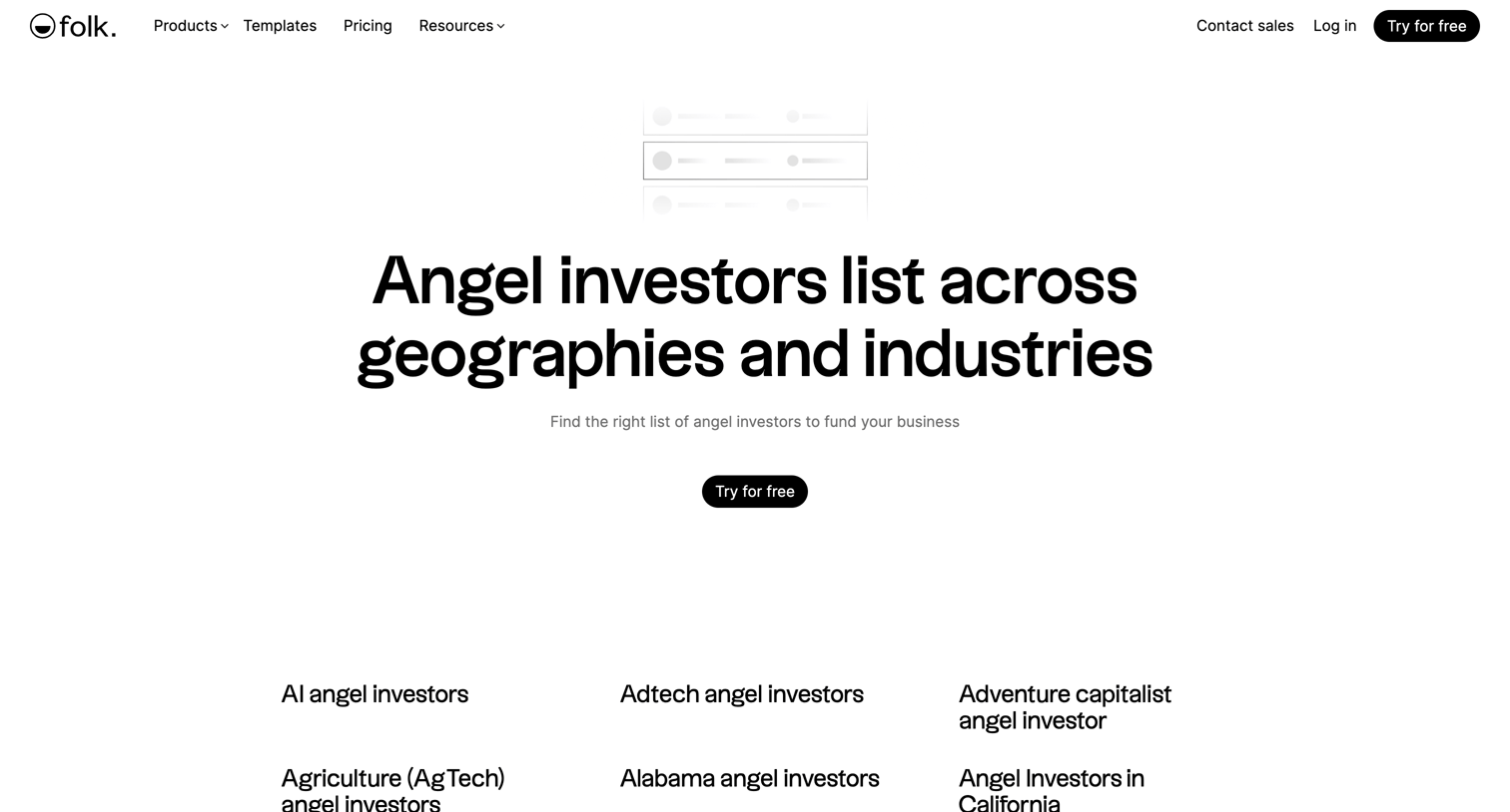 Folk - Explore investors lists screen