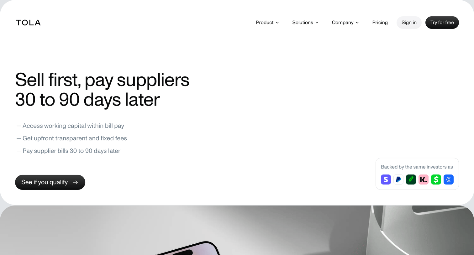 Tola - Tola | Pay later screen